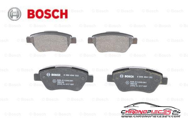 Achat de BOSCH 0 986 494 132 Kit de plaquettes de frein, frein à disque pas chères