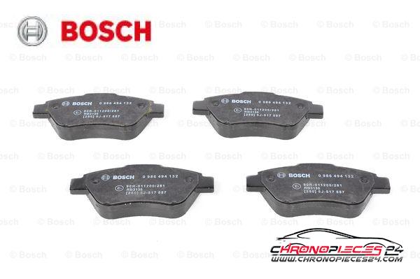 Achat de BOSCH 0 986 494 132 Kit de plaquettes de frein, frein à disque pas chères