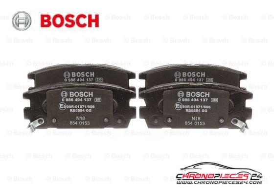 Achat de BOSCH 0 986 494 137 Kit de plaquettes de frein, frein à disque pas chères