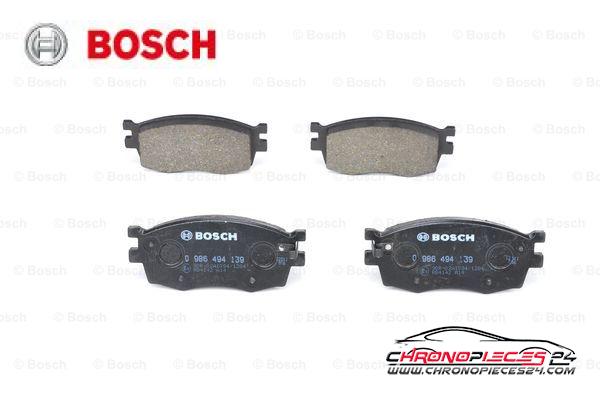 Achat de BOSCH 0 986 494 139 Kit de plaquettes de frein, frein à disque pas chères