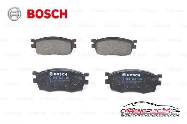 Achat de BOSCH 0 986 494 139 Kit de plaquettes de frein, frein à disque pas chères