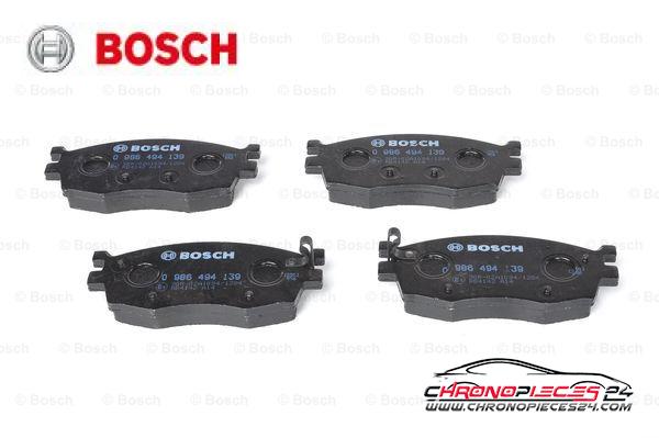 Achat de BOSCH 0 986 494 139 Kit de plaquettes de frein, frein à disque pas chères