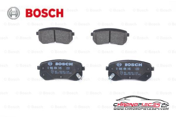 Achat de BOSCH 0 986 494 145 Kit de plaquettes de frein, frein à disque pas chères