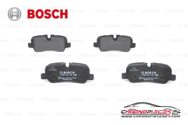 Achat de BOSCH 0 986 494 148 Kit de plaquettes de frein, frein à disque pas chères