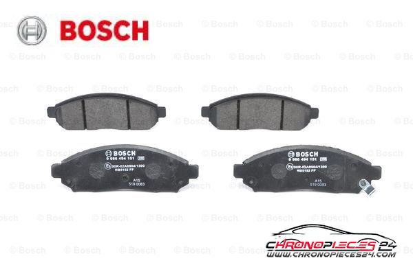 Achat de BOSCH 0 986 494 151 Kit de plaquettes de frein, frein à disque pas chères