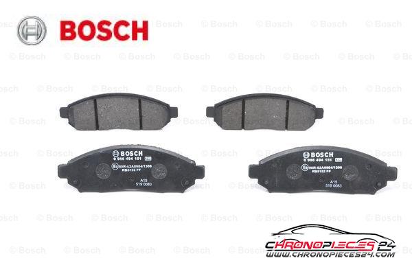 Achat de BOSCH 0 986 494 151 Kit de plaquettes de frein, frein à disque pas chères