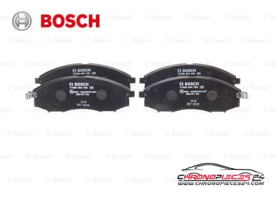 Achat de BOSCH 0 986 494 152 Kit de plaquettes de frein, frein à disque pas chères