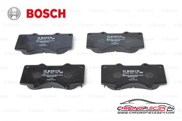 Achat de BOSCH 0 986 494 153 Kit de plaquettes de frein, frein à disque pas chères