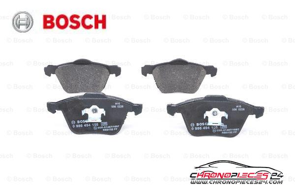 Achat de BOSCH 0 986 494 158 Kit de plaquettes de frein, frein à disque pas chères