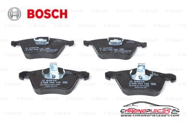 Achat de BOSCH 0 986 494 158 Kit de plaquettes de frein, frein à disque pas chères