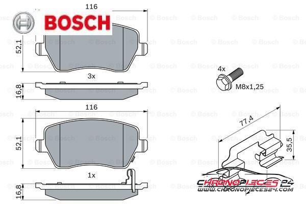 Achat de BOSCH 0 986 494 160 Kit de plaquettes de frein, frein à disque pas chères