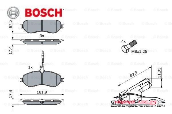 Achat de BOSCH 0 986 494 163 Kit de plaquettes de frein, frein à disque pas chères