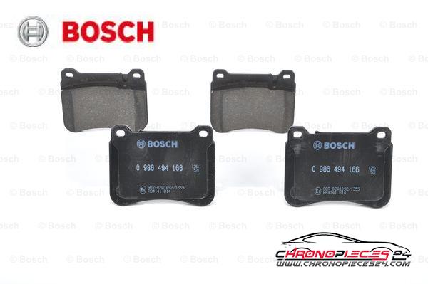 Achat de BOSCH 0 986 494 166 Kit de plaquettes de frein, frein à disque pas chères