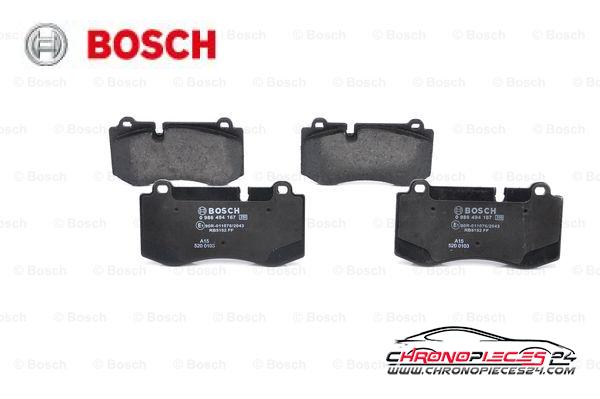 Achat de BOSCH 0 986 494 167 Kit de plaquettes de frein, frein à disque pas chères