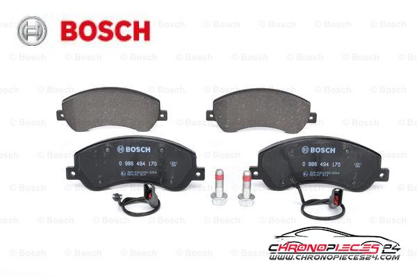 Achat de BOSCH 0 986 494 170 Kit de plaquettes de frein, frein à disque pas chères