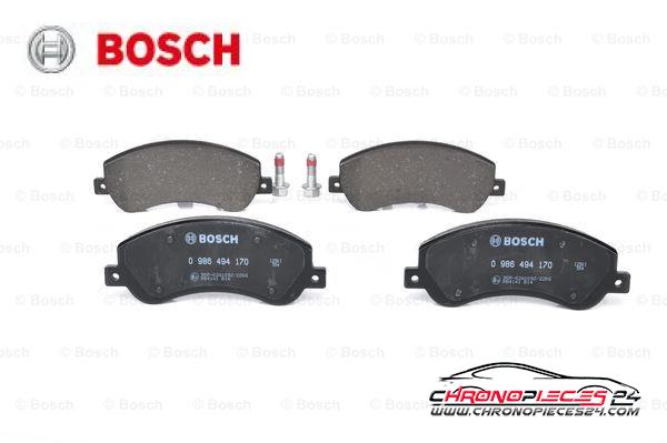 Achat de BOSCH 0 986 494 170 Kit de plaquettes de frein, frein à disque pas chères