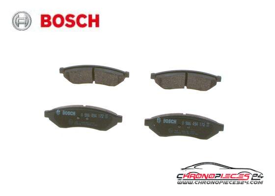 Achat de BOSCH 0 986 494 172 Kit de plaquettes de frein, frein à disque pas chères