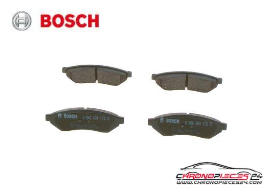 Achat de BOSCH 0 986 494 172 Kit de plaquettes de frein, frein à disque pas chères