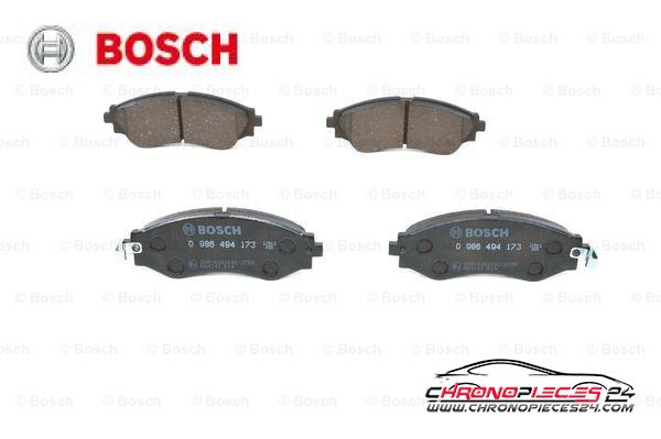 Achat de BOSCH 0 986 494 173 Kit de plaquettes de frein, frein à disque pas chères