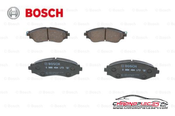 Achat de BOSCH 0 986 494 173 Kit de plaquettes de frein, frein à disque pas chères