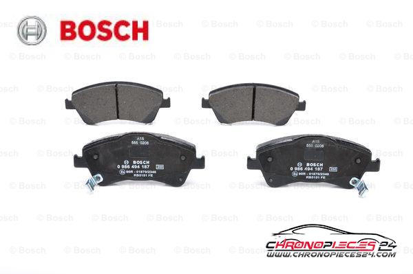 Achat de BOSCH 0 986 494 187 Kit de plaquettes de frein, frein à disque pas chères