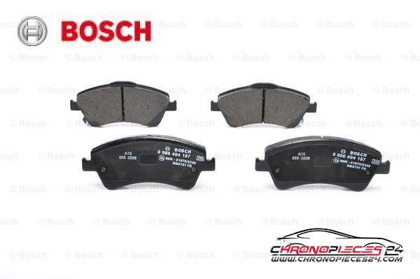 Achat de BOSCH 0 986 494 187 Kit de plaquettes de frein, frein à disque pas chères