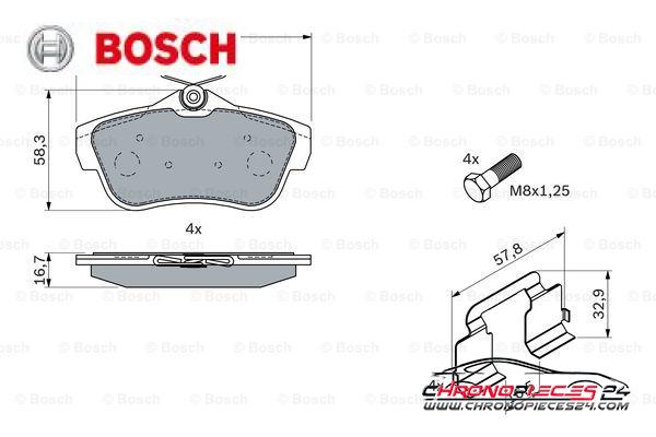 Achat de BOSCH 0 986 494 192 Kit de plaquettes de frein, frein à disque pas chères