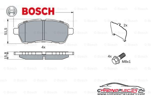 Achat de BOSCH 0 986 494 195 Kit de plaquettes de frein, frein à disque pas chères