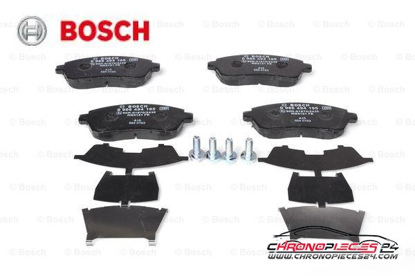 Achat de BOSCH 0 986 494 195 Kit de plaquettes de frein, frein à disque pas chères