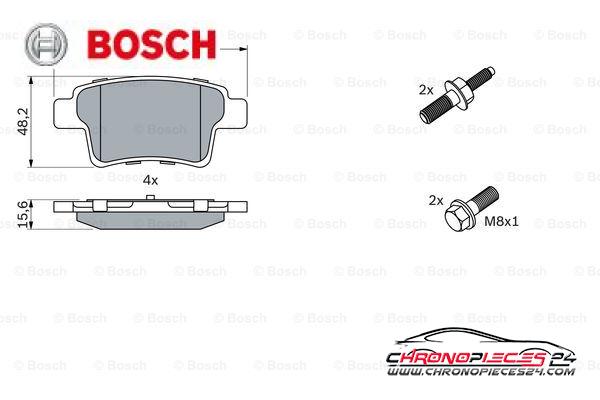 Achat de BOSCH 0 986 494 199 Kit de plaquettes de frein, frein à disque pas chères