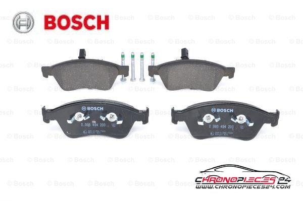 Achat de BOSCH 0 986 494 200 Kit de plaquettes de frein, frein à disque pas chères