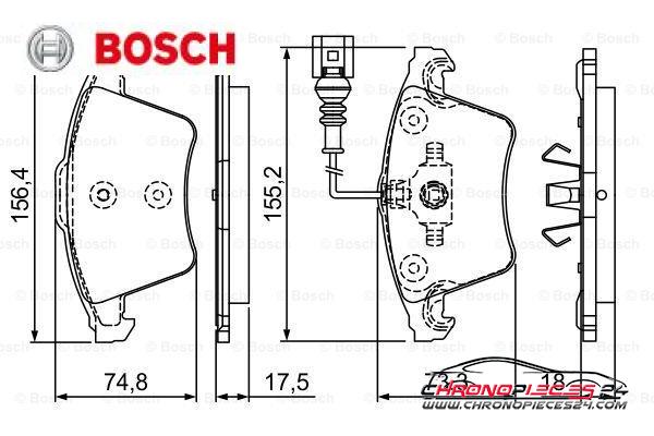 Achat de BOSCH 0 986 494 203 Kit de plaquettes de frein, frein à disque pas chères