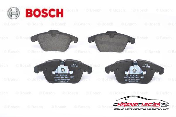 Achat de BOSCH 0 986 494 209 Kit de plaquettes de frein, frein à disque pas chères