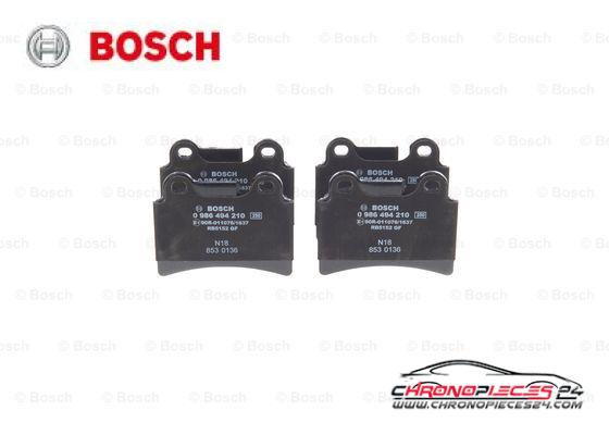 Achat de BOSCH 0 986 494 210 Kit de plaquettes de frein, frein à disque pas chères