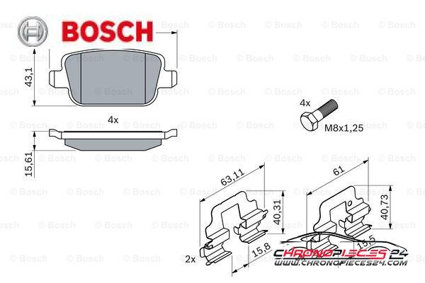 Achat de BOSCH 0 986 494 214 Kit de plaquettes de frein, frein à disque pas chères