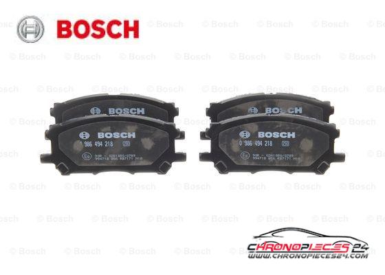 Achat de BOSCH 0 986 494 218 Kit de plaquettes de frein, frein à disque pas chères