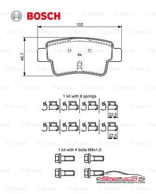 Achat de BOSCH 0 986 494 222 Kit de plaquettes de frein, frein à disque pas chères