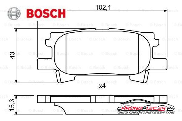 Achat de BOSCH 0 986 494 224 Kit de plaquettes de frein, frein à disque pas chères