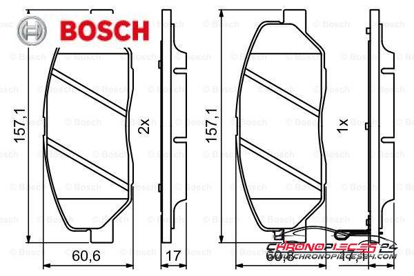 Achat de BOSCH 0 986 494 227 Kit de plaquettes de frein, frein à disque pas chères