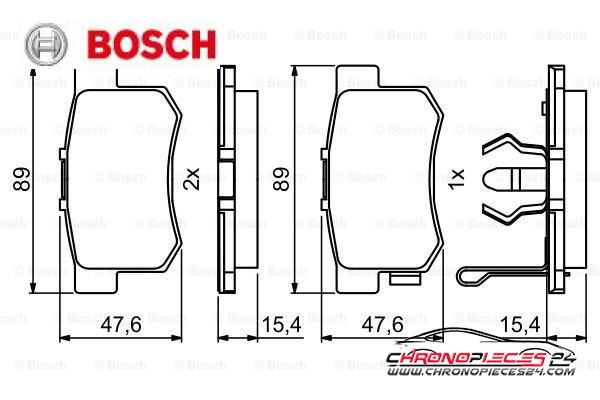 Achat de BOSCH 0 986 494 233 Kit de plaquettes de frein, frein à disque pas chères