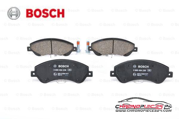 Achat de BOSCH 0 986 494 236 Kit de plaquettes de frein, frein à disque pas chères