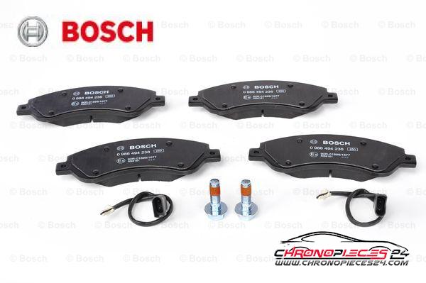 Achat de BOSCH 0 986 494 236 Kit de plaquettes de frein, frein à disque pas chères