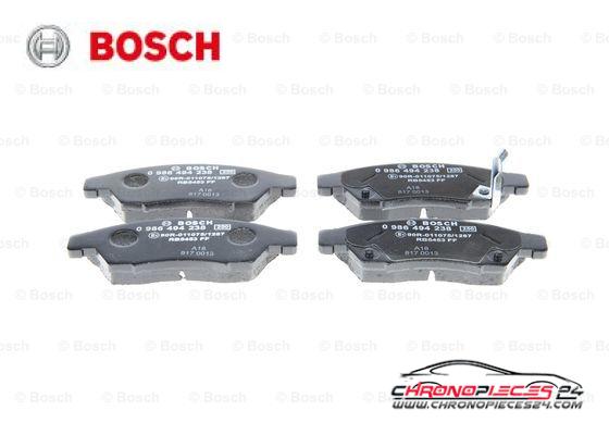 Achat de BOSCH 0 986 494 238 Kit de plaquettes de frein, frein à disque pas chères