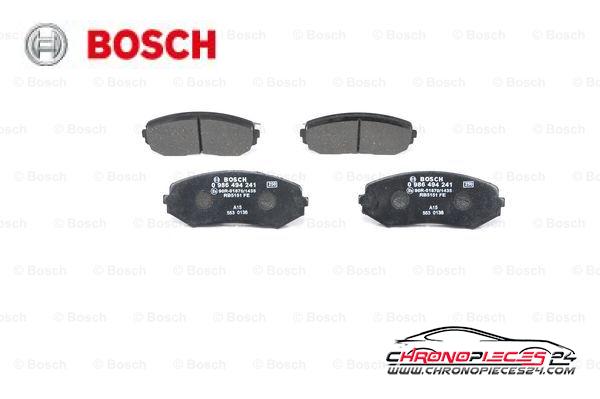 Achat de BOSCH 0 986 494 241 Kit de plaquettes de frein, frein à disque pas chères