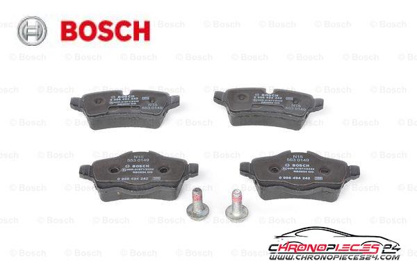 Achat de BOSCH 0 986 494 242 Kit de plaquettes de frein, frein à disque pas chères