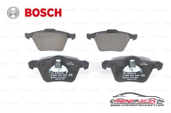 Achat de BOSCH 0 986 494 245 Kit de plaquettes de frein, frein à disque pas chères