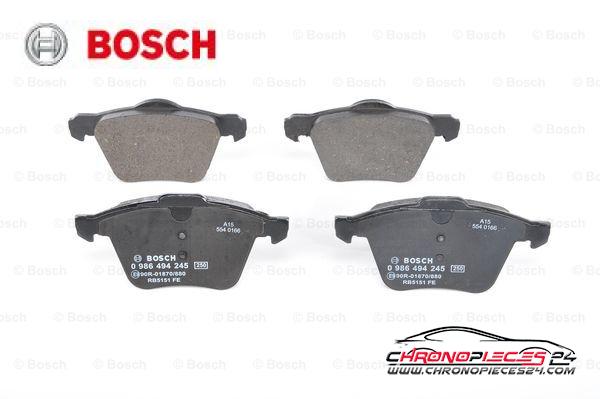 Achat de BOSCH 0 986 494 245 Kit de plaquettes de frein, frein à disque pas chères