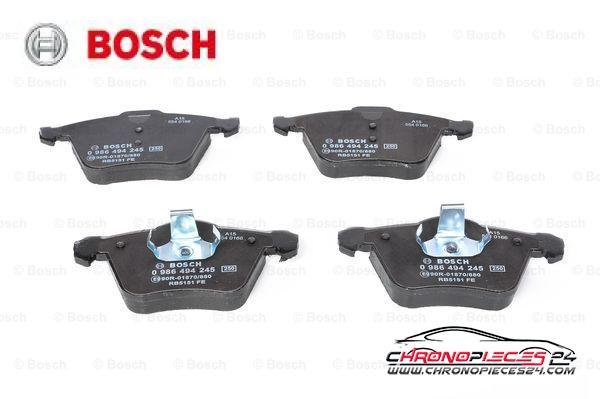 Achat de BOSCH 0 986 494 245 Kit de plaquettes de frein, frein à disque pas chères