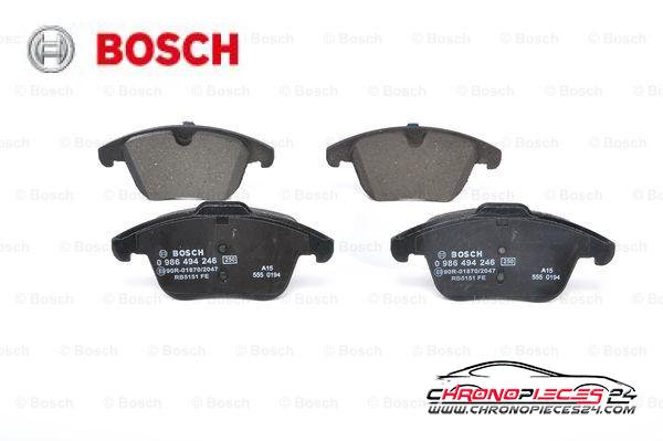 Achat de BOSCH 0 986 494 246 Kit de plaquettes de frein, frein à disque pas chères