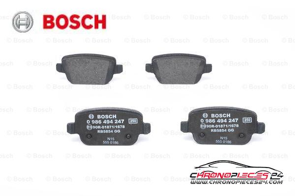 Achat de BOSCH 0 986 494 247 Kit de plaquettes de frein, frein à disque pas chères